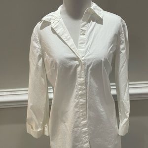 White button-down shirt with lace up back